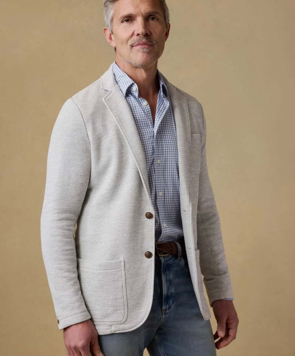 Faherty Inlet Knit Blazer - Heather Grey Men's Size Small